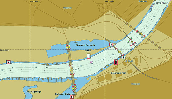 Електронске пловидбене карте Саве